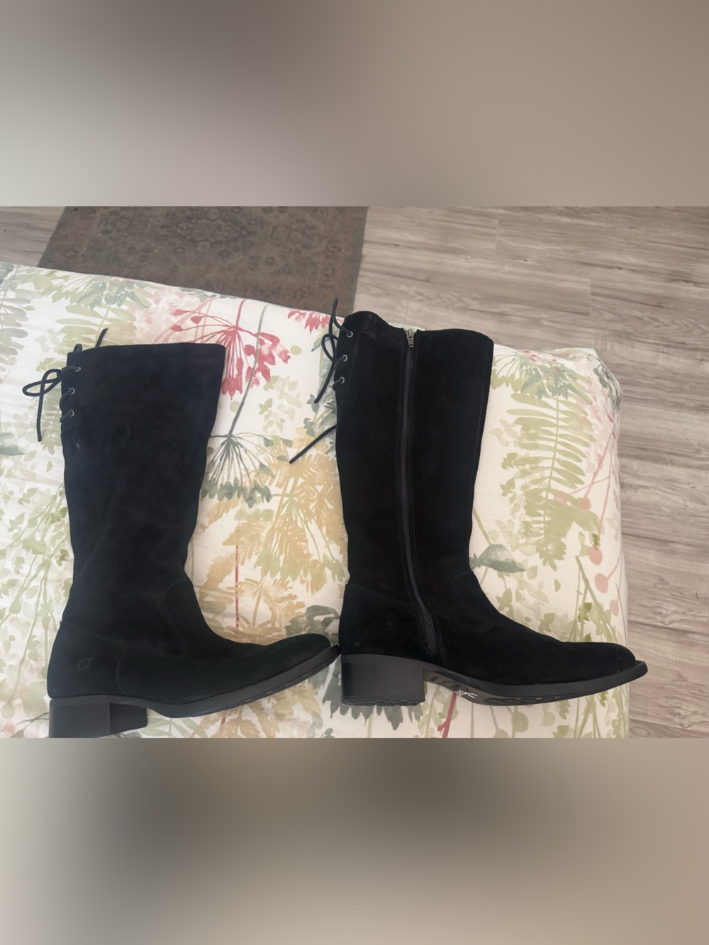Born Black Suede Over-the-Knee Lace-Up Boots